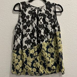 Jason Wu COLOUR-BLOCKED SLEEVELESS FLORAL TOp NEW